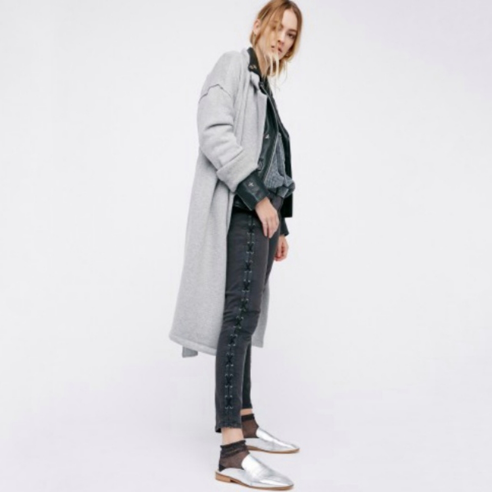 Blank NYC full lace up side skinny jeans gray